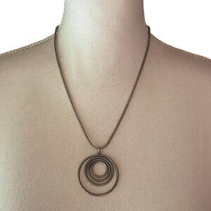 Duo Paris Designer 925 Sterling Silver Circle Pendant Necklace 20" minimalist